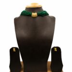 NS-2211003 - American Diamond Choker Set With Green Potey