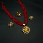 NS-2211005 - American Diamond Multicolor Navratna Necklace Set