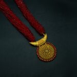 NS-2211006 - Gold Plated Long Necklace With Red Potey