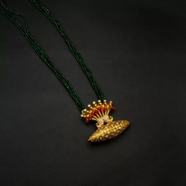 NS-2211007 - Green Potey Gold Plated Tayo Necklace