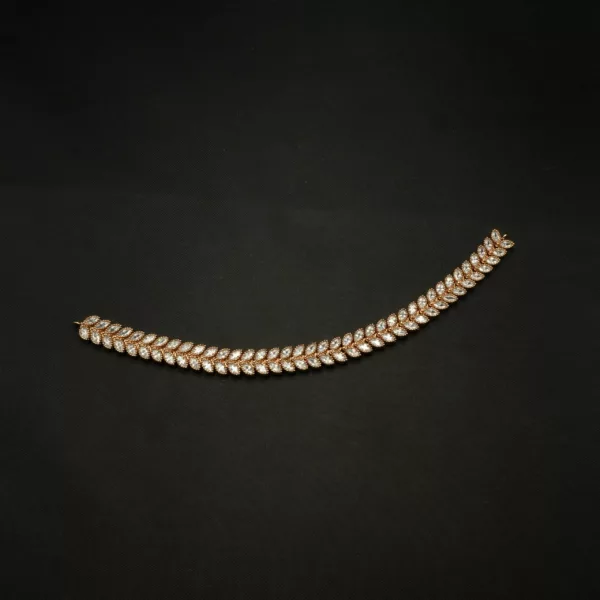 NS-2212007 - Radiant Rose Gold Plated American Diamond Choker Necklace