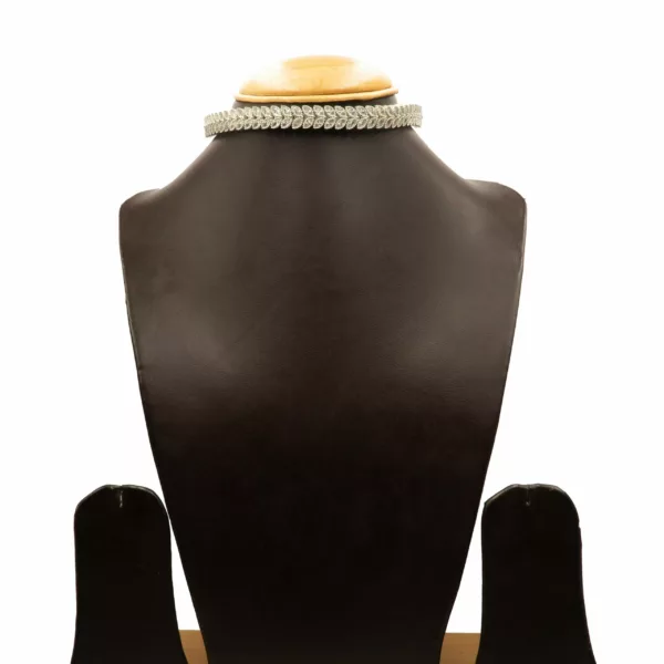 NS-2212008 - Radiant White Gold Plated American Diamond Choker Necklace