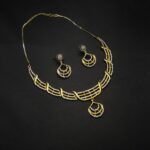 NS-2212012 - Gold Plated Contemporary American Diamond Necklace Set