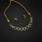 NS-2212013 - Gold Plated American Diamond Hearts Necklace Set