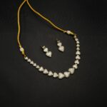 NS-2212015 - Gold Plated American Diamond Contemporary Hearts Necklace Set