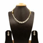 NS-2212015 - Gold Plated American Diamond Contemporary Hearts Necklace Set