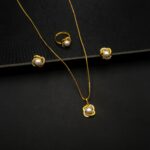 PS-2211002 - American Diamond Contemporary Pearl Pendant Set