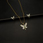 PS-2212001 - American Diamond Contemporary Butterfly Pendant Set