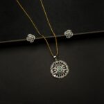PS-2212015 - American Diamond Mint Stones Pendant Set