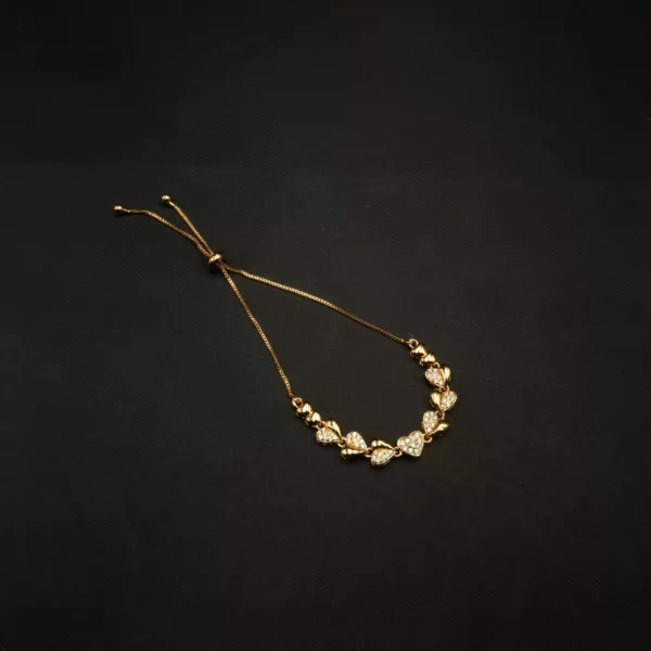 BL-2212003 - American Diamond Contemporary Heart Slider Bracelet