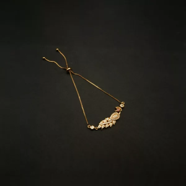 BL-2212006 - American Diamond Peacock Slider Bracelet