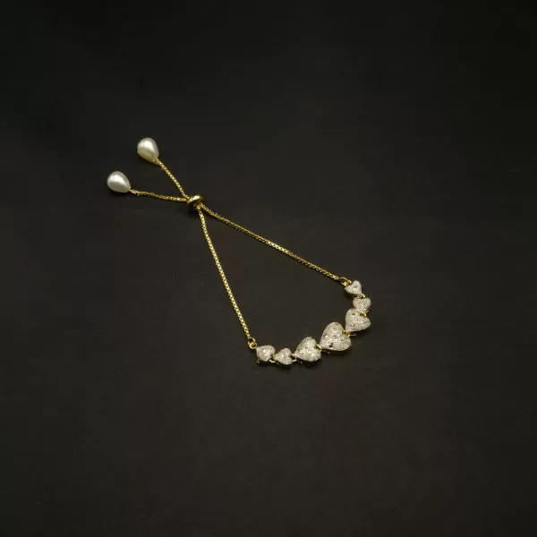 BL-2212007 - American Diamond Heart Slider Necklace