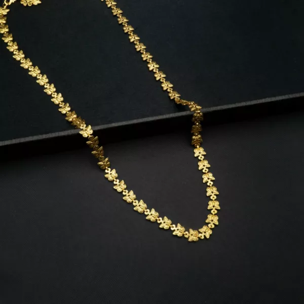 CH-2212005 - Gold Plated Contemporary Butterfly Chain Necklace