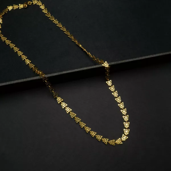 CH-2212008 - Gold Plated Contemporary Chain Necklace