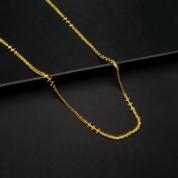 CH-2212013 - Gold Plated Contemporary Chain Necklace