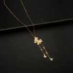 CH-2212016 - Gold Plated American Diamond Butterfly Necklace