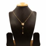 CH-2212017 - Gold Plated American Diamond Contemporary Flower Necklace