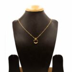 CH-2212018 - Gold Plated American Diamond Circle Necklace