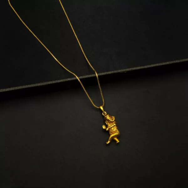 CH-2212020 - Gold Plated Dancing Ganesh Locket