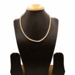 NS-2212025 - Minimalist One line Golden & White Necklace