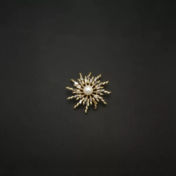 BR-2212002 - American Diamond Contemporary Sun Brooch