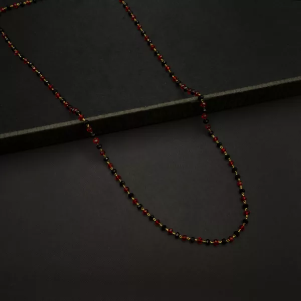 CH-2212024 - Red & Black Crystal Chain Necklace