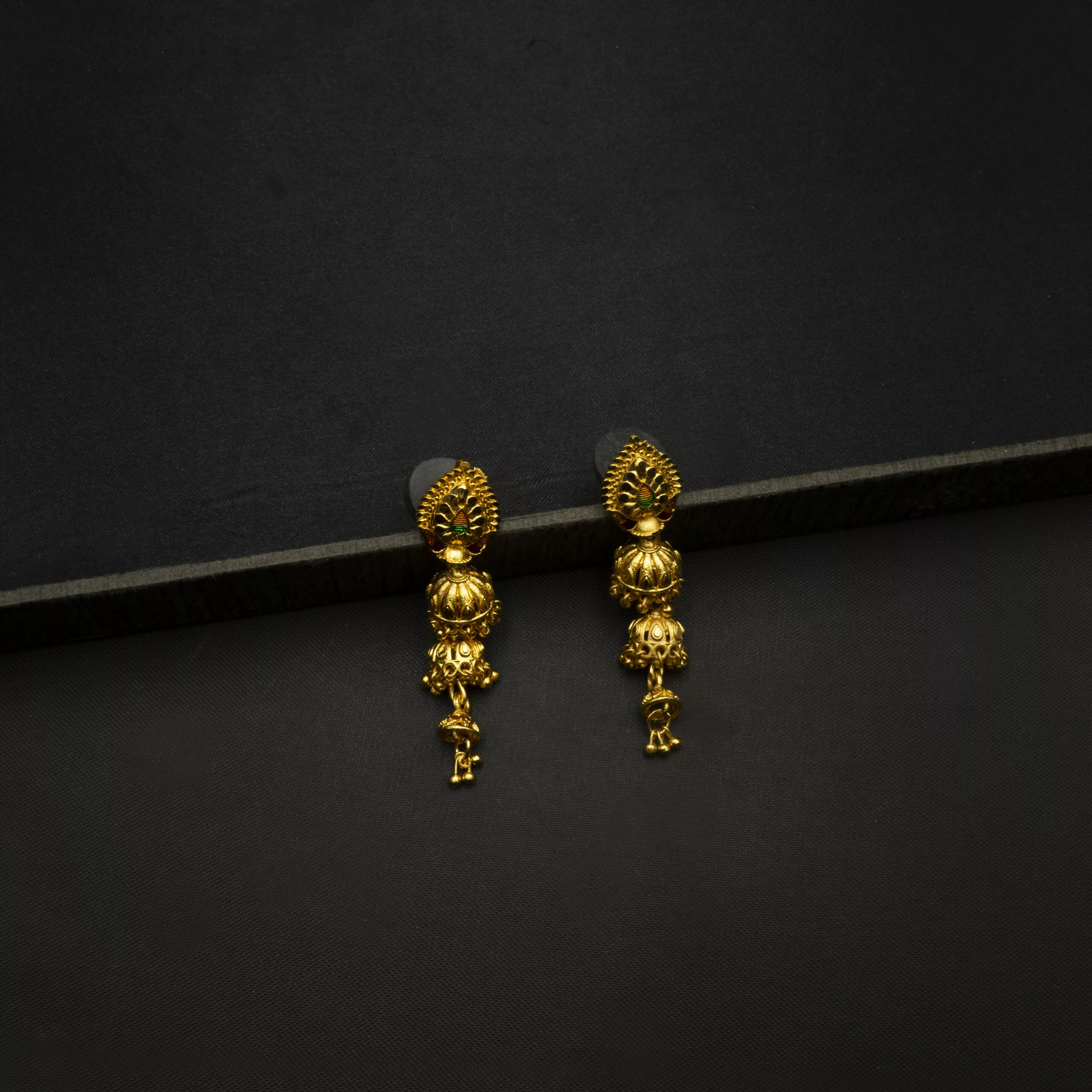 ER-2212013 - Gold Plated Layered Pinjada Earrings ER-2212013 - Gold Plated Layered Pinjada Earrings