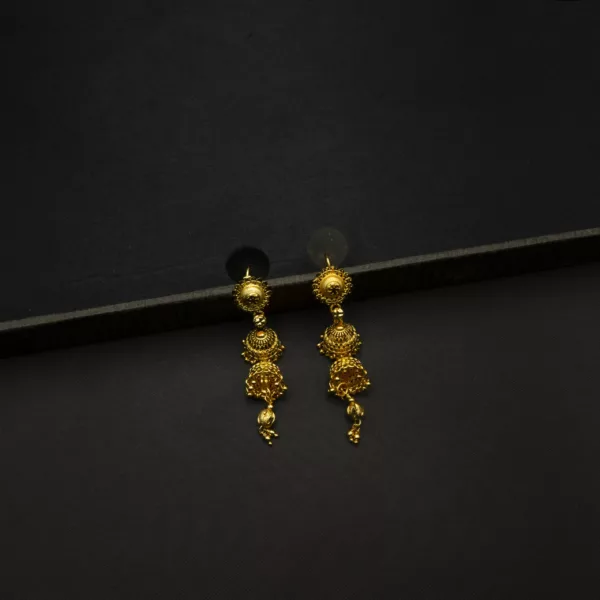 ER-2212014 - Gold Plated Layered Pinjada Earrings