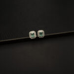 ER-2212023 - White Gold Plated American Diamond & Mint Stones Big Stud Earrings