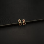 ER-2212027 - American Diamond & Ruby Red Stones Dangle Earrings