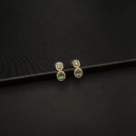 ER-2212028 - American Diamond & Mint Stones Dangle Earrings