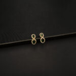 ER-2212029 - American Diamond & Emerald Green Stones Dangle Earrings