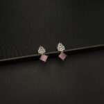 ER-2212034 - White Gold Plated American Diamond Pin Stones Drop Earrings
