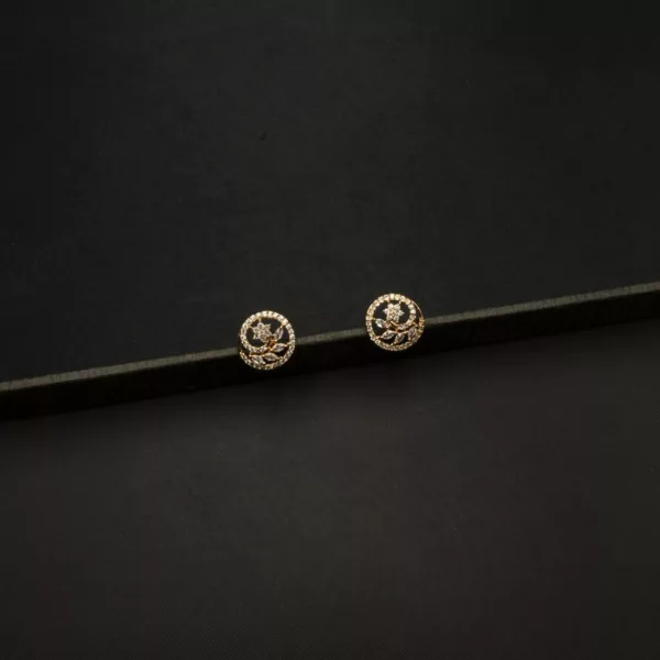 ER-2212035 - Gold Plated American Diamond Contemporary Studs