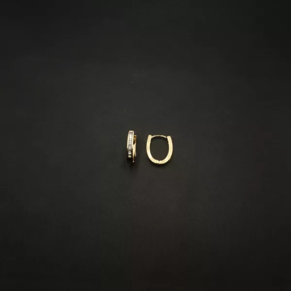 ER-2212043 - American Diamond Studded Horseshoe Hoop Earrings