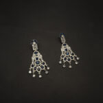 ER-2212051 - American Diamond Blue Stones Big Statement Earrings