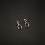ER-2212057 - American Diamond & Purple Stones Drop Earrings