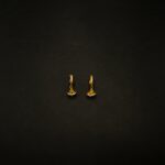 ER-2301003 - Gold Plated American Diamond Dangle Hoop Earrings