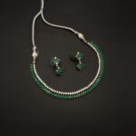 NS-2212032 - American Diamond Ecstatic Emerald Green Collar Necklace Set
