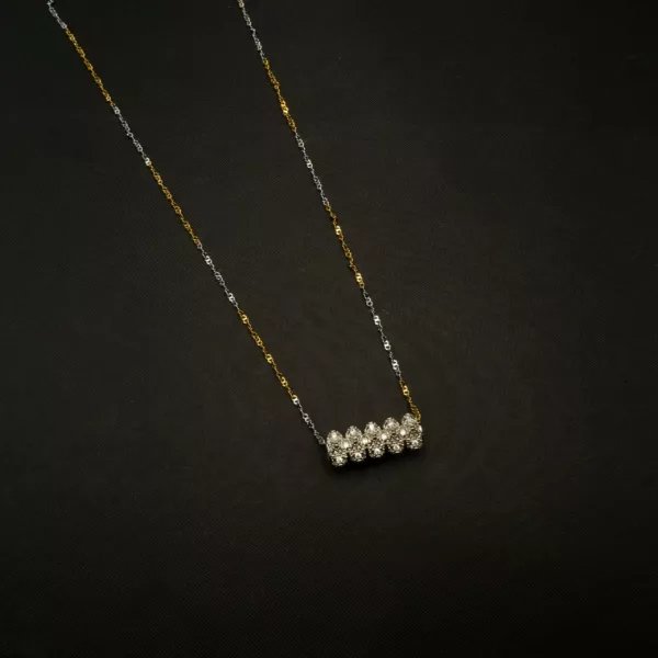 NS-2301001 - American Diamond White Chain Tilhari Necklace