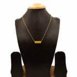 NS-2301002 - American Diamond Golden Tilhari Chain Necklace