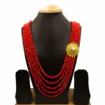 NS-2301005 - Red Crystal Chandra Haar Necklace