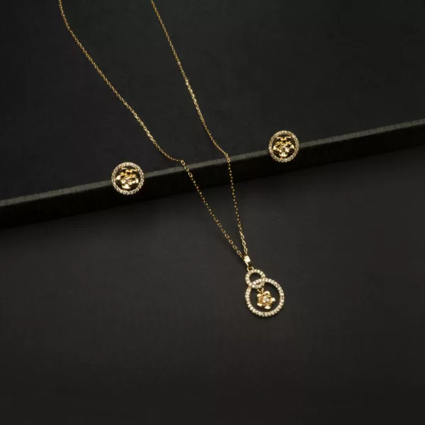 PS-2212020 - American Diamond Contemporary Pendant Set