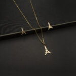 PS-2212021 - American Diamond Eiffel Tower Pendant Set