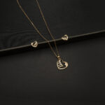 PS-2212024 - American Diamond Contemporary Heart Pendant Set