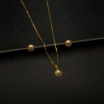 PS-2301002 - Gold Plated Minimalist & Dainty Pearl Pendant Set