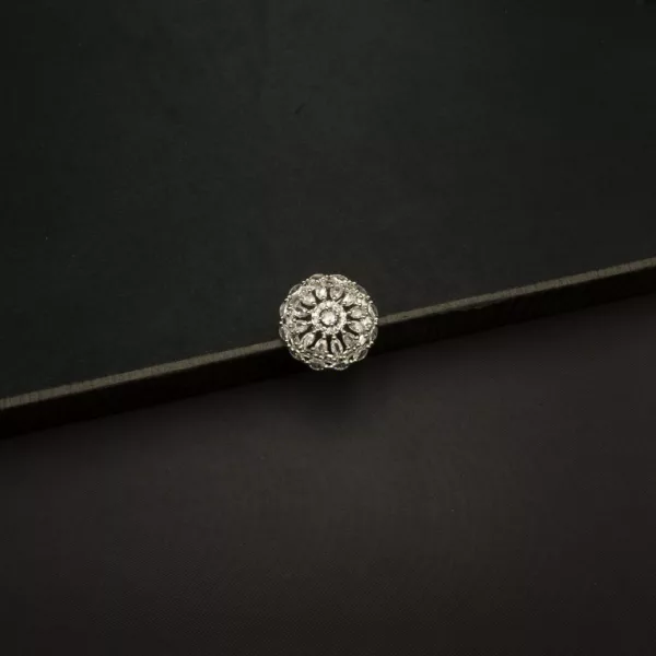 RI-2212002 - White Gold Plated American Diamond Adjustable Statement Ring