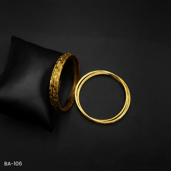 BA-106 - Gold Plated 12 Pcs Set Bangles