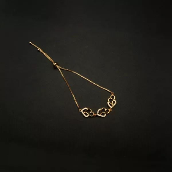 BL-2302001 - American Diamond Contemporary Heart Adjustable Slider Bracelet