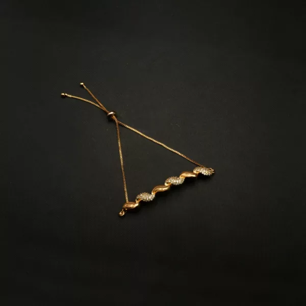 BL-2302003 - Gold Plated American Diamond Slider Bracelet